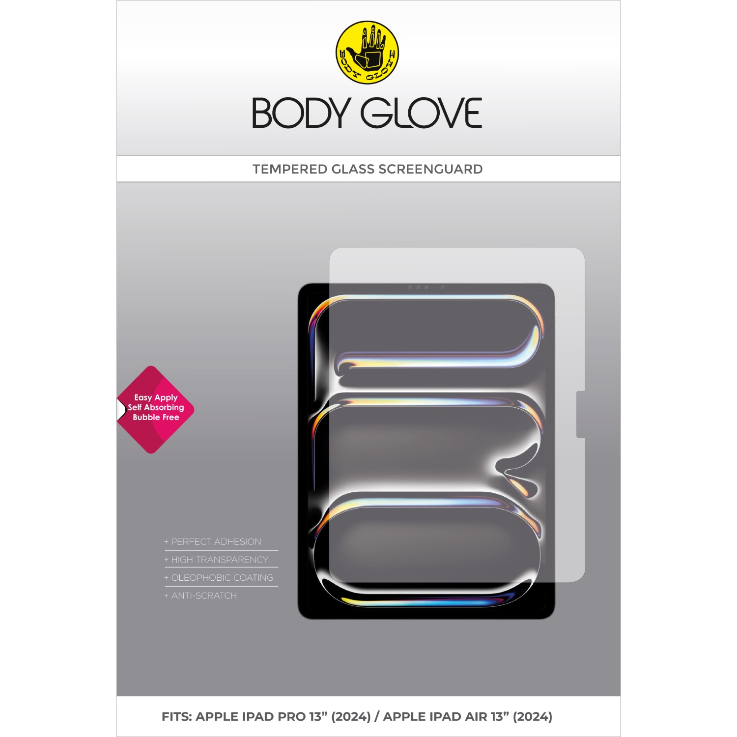 Body Glove Tempered Glass Screenguard - Apple iPad Pro 13 (2024 and 2025)/ iPad Air 13 (2024, 2025 and 2026) (Clear)