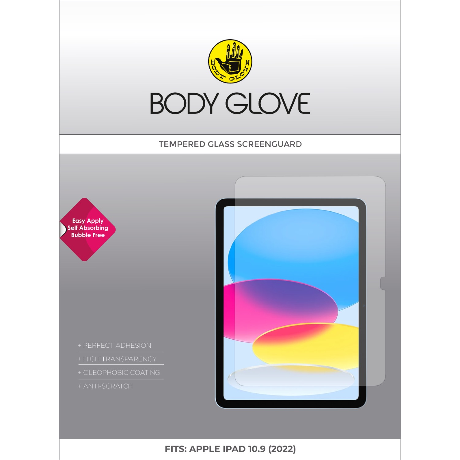 Body Glove Full Glue Tempered Glass Screenguard - Apple iPad 10.9 (2022) (10th Gen)/ iPad 11 (2025) (Clear)