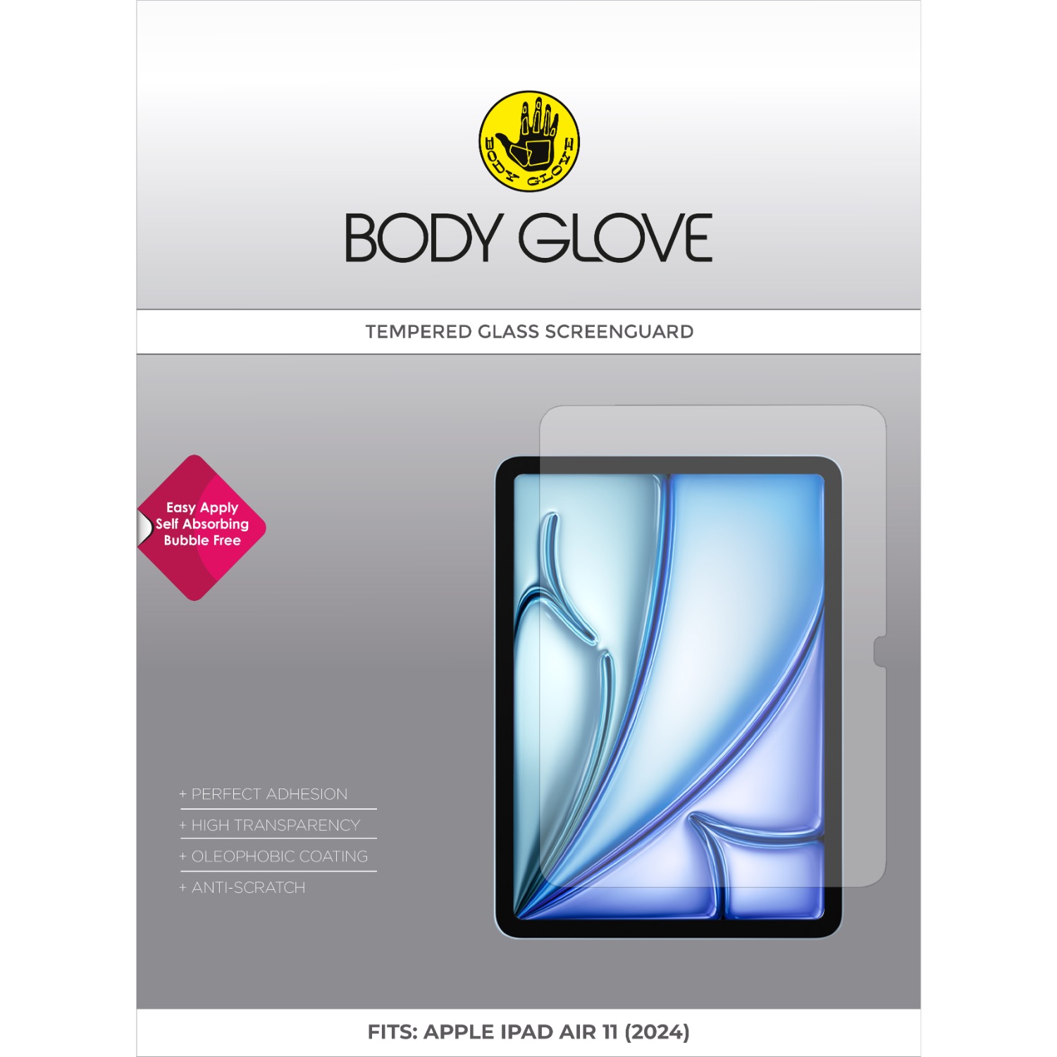 Body Glove Tempered Glass Screenguard - Apple iPad Air 11 (2024, 2025 and 2026)/ iPad Air (2020 and 2022)/ iPad Pro 11 (2018) (Clear)