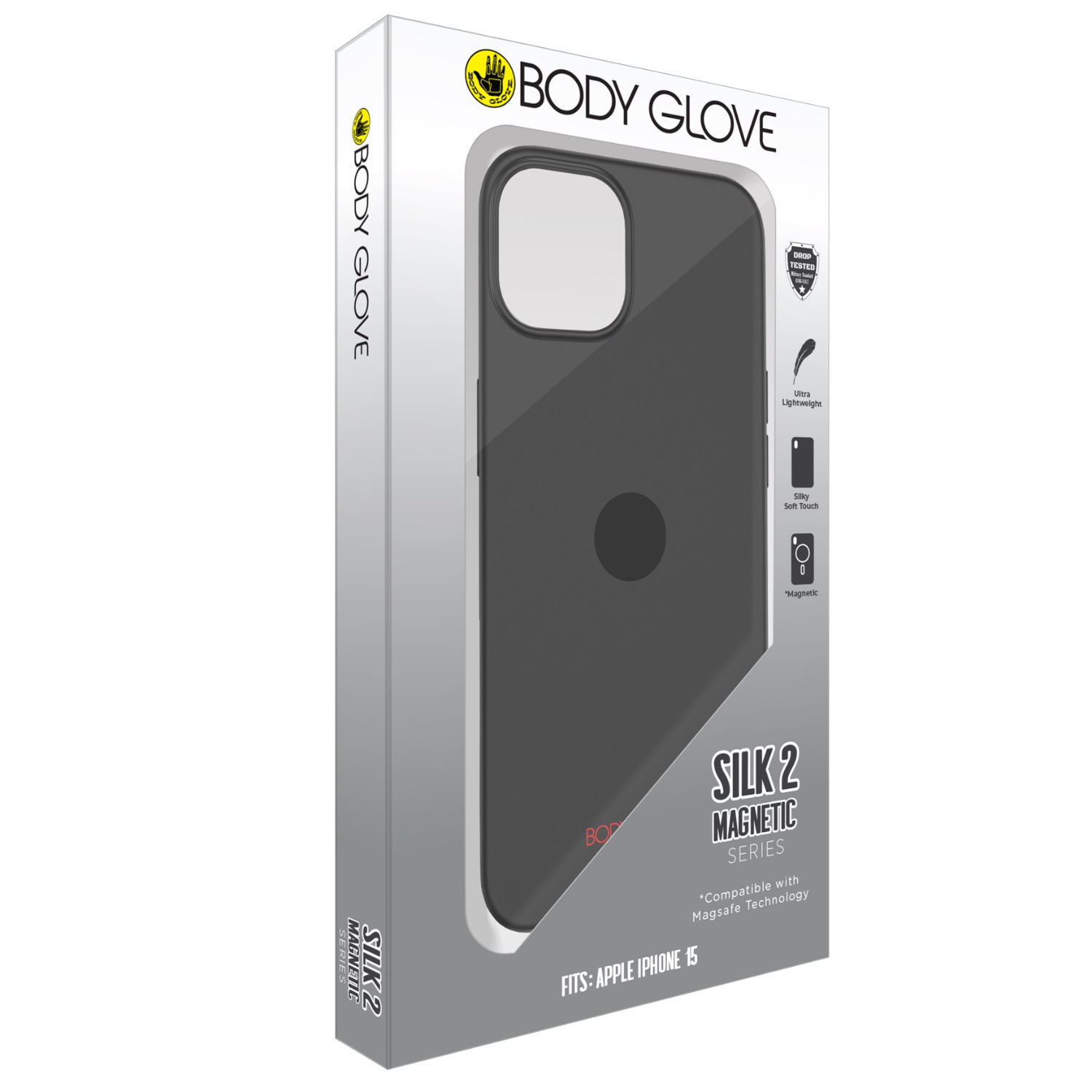 Body Glove Silk2 Magnetic Case - Apple iPhone 15 (Black) - Image 4