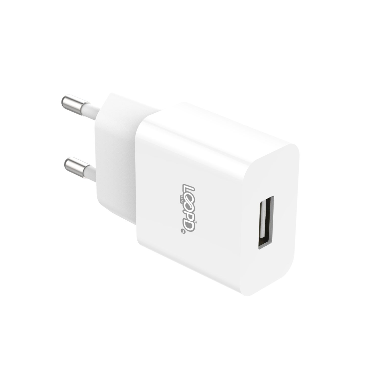 Loopd Lite 5W Single USB Port Wall Charger (White) - Image 3