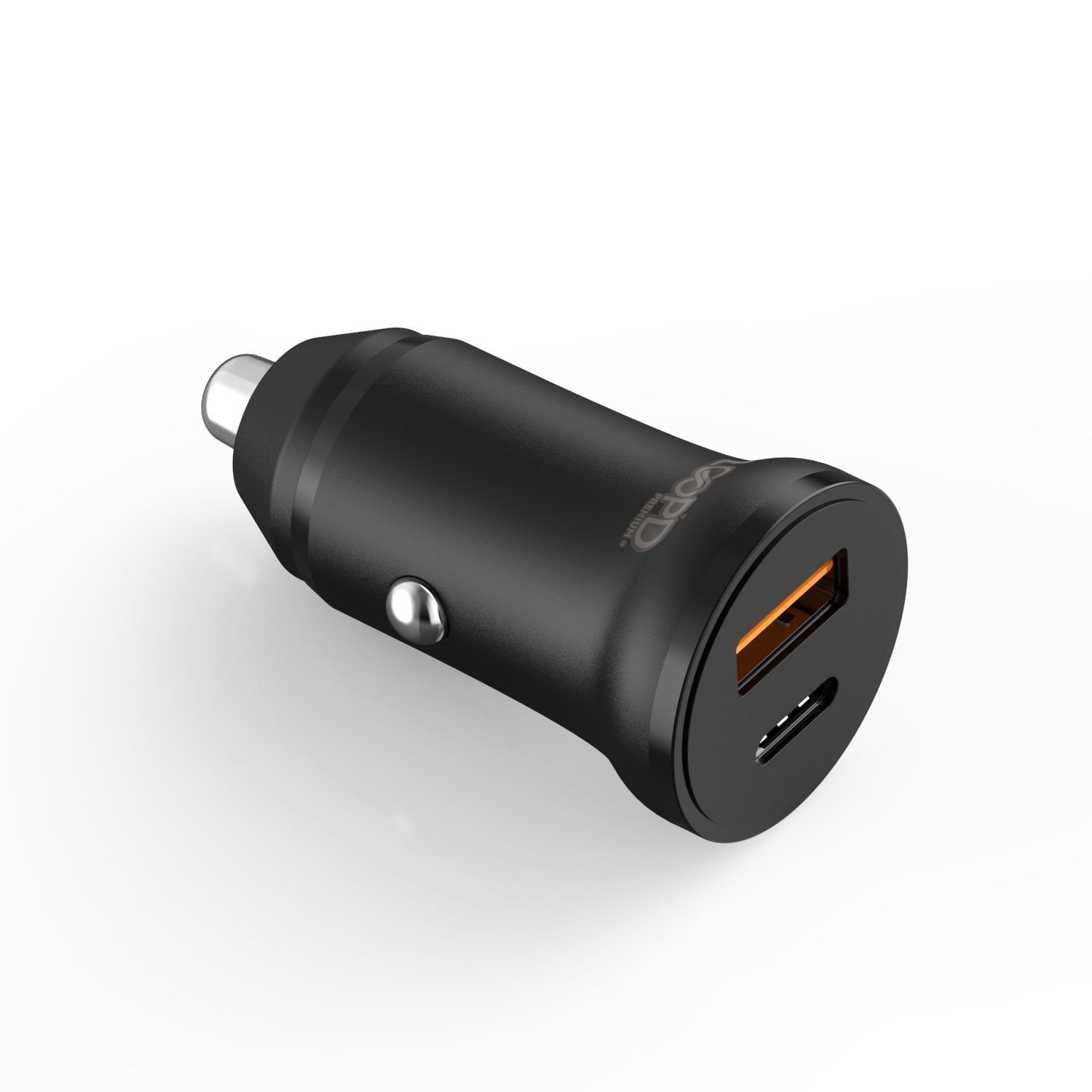 Loopd 20W Dual Port (1 USB and 1 Type C) Car Charger (Black) - Image 2