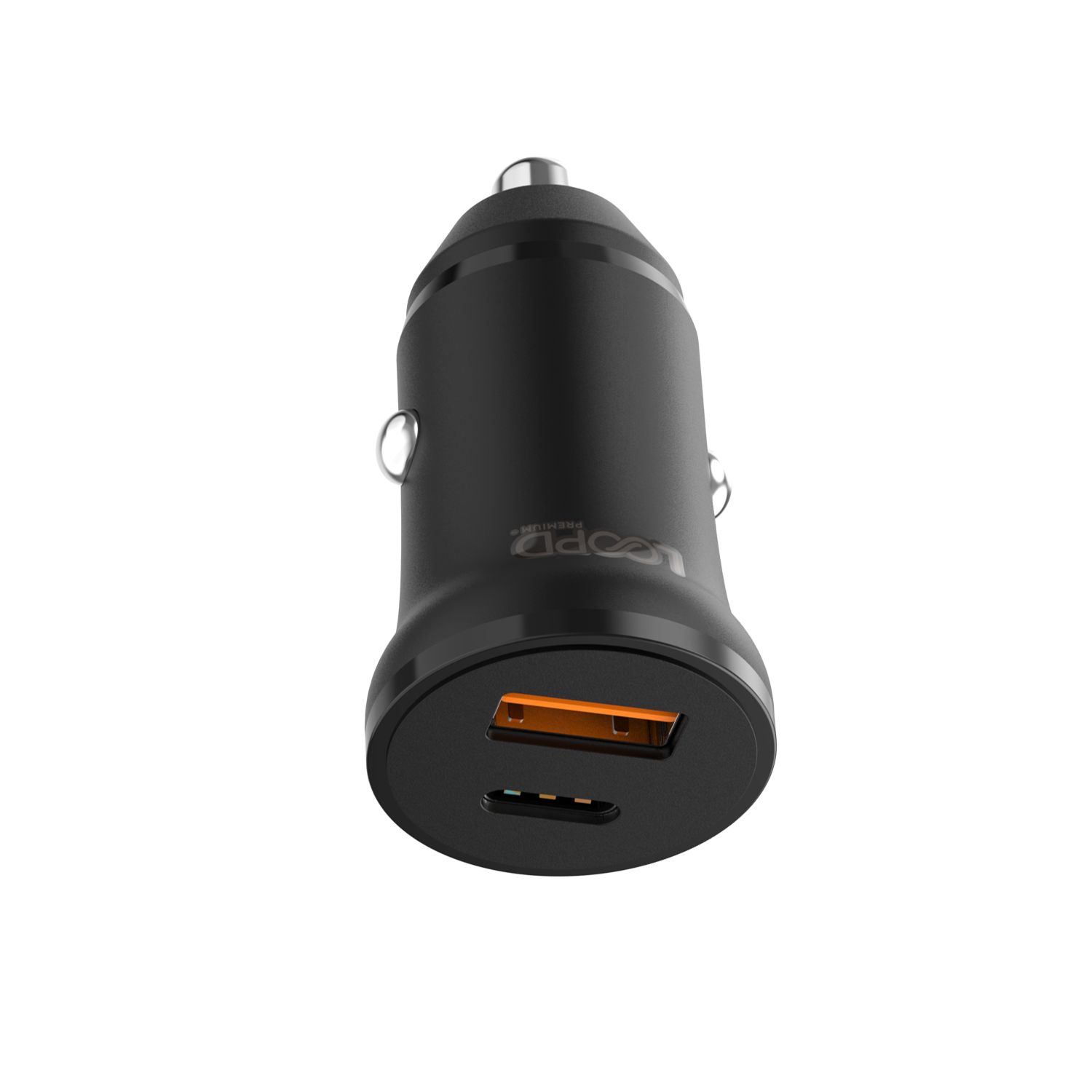 Loopd 20W Dual Port (1 USB and 1 Type C) Car Charger (Black) - Image 4