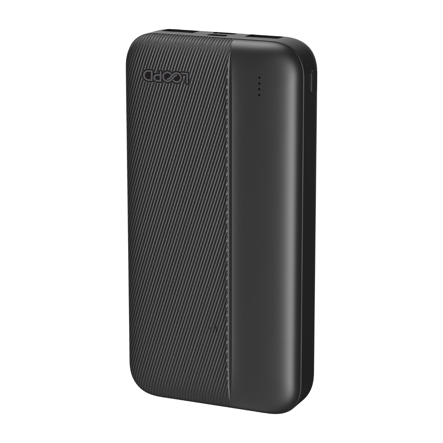 Loopd 20 000mAh Dual USB Port 4LED Indicator Powerbank (Black) - Image 2