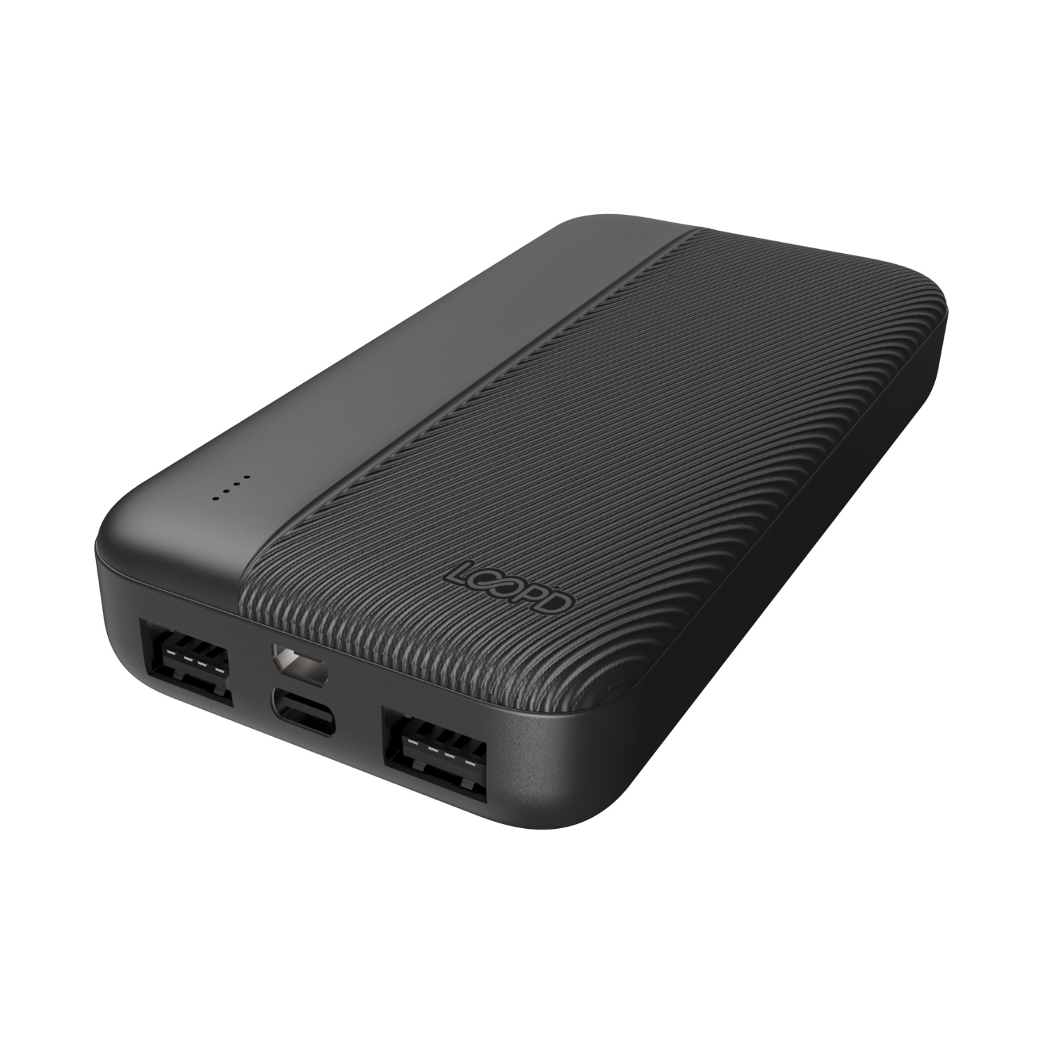 Loopd 20 000mAh Dual USB Port 4LED Indicator Powerbank (Black) - Image 3