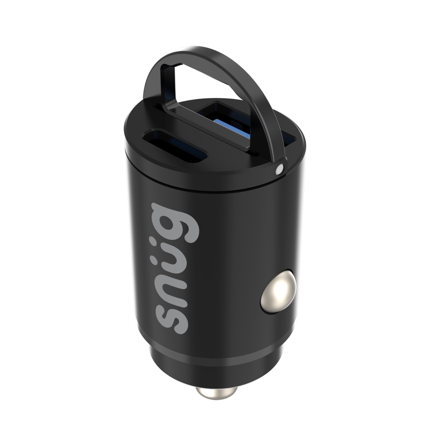 Snüg 30W Dual Port (1 USB and 1 Type C) PD Fast Charging Car Charger (Black)
