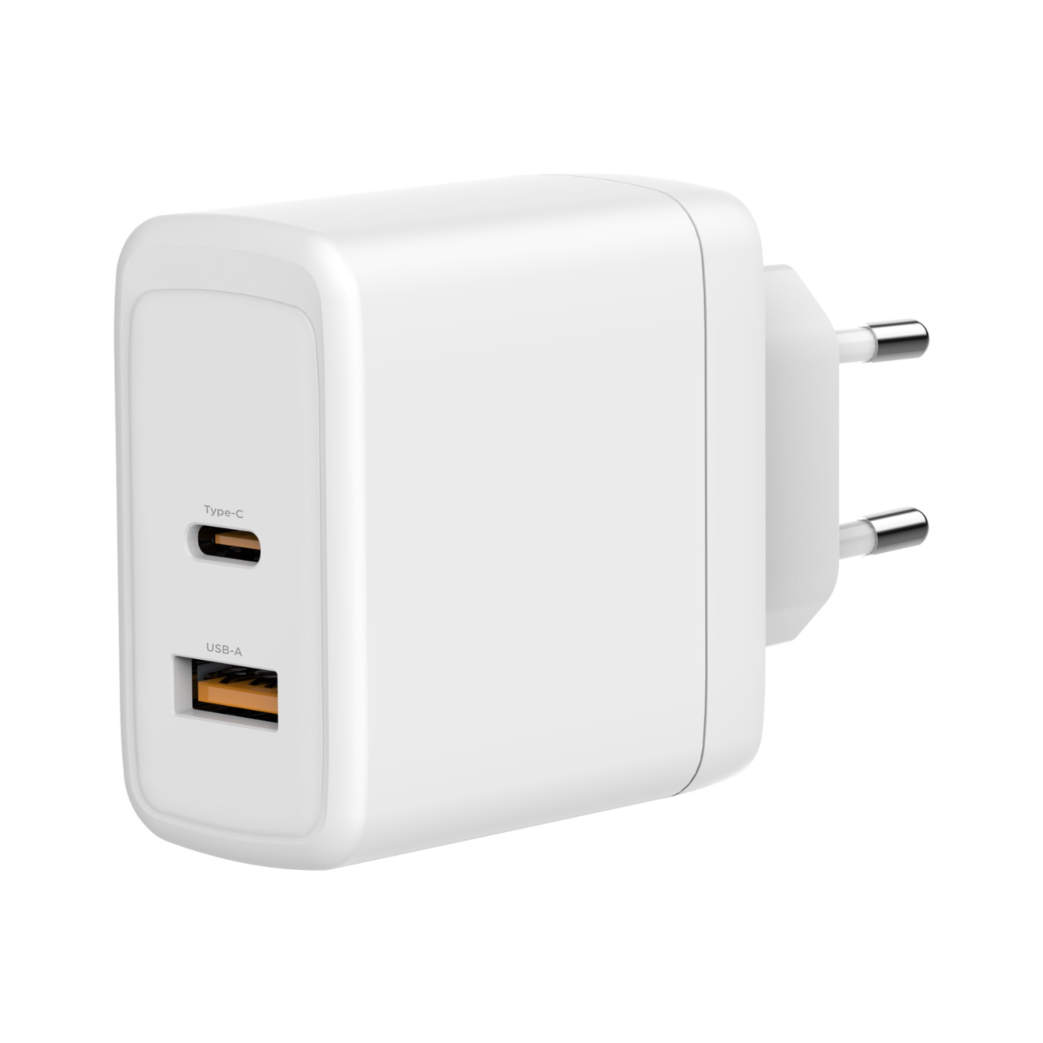 Snüg 65W Dual Port (1 USB and 1 Type C) PD and GaN Ultra Fast Charging Wall Charger (White) - Image 2