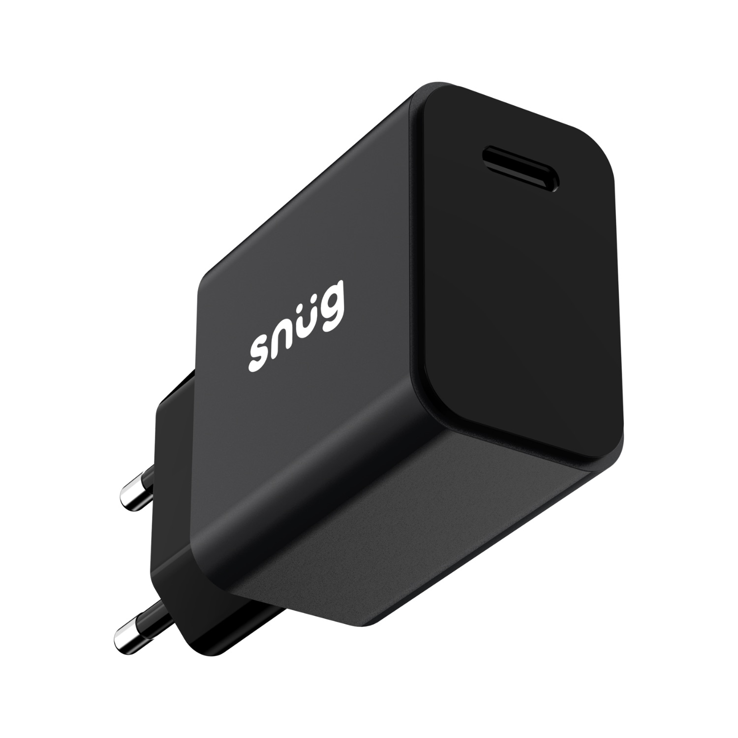 Snüg 20W Single Type C Port PD Fast Charging Wall Charger (Black) - Image 2