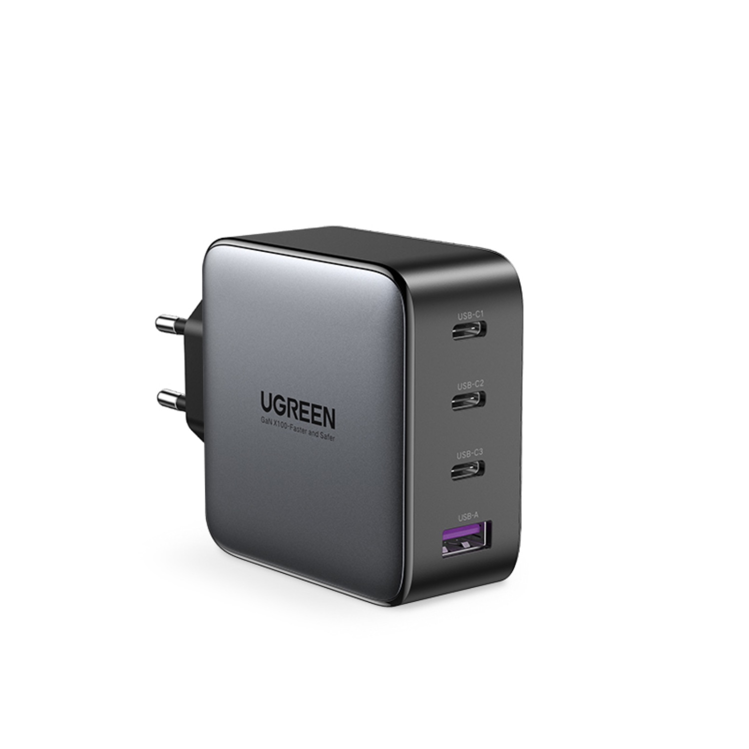 UGREEN 100W 4 Port ( 1 USB and 3 Type C) GaN PD Ultra Fast Charging Wall Charger (Black)