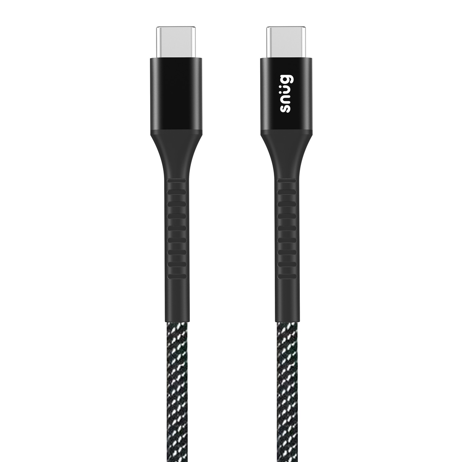Snüg 60W 1.2m Nylon Braided Type C To Type C Cable (Black and Silver)