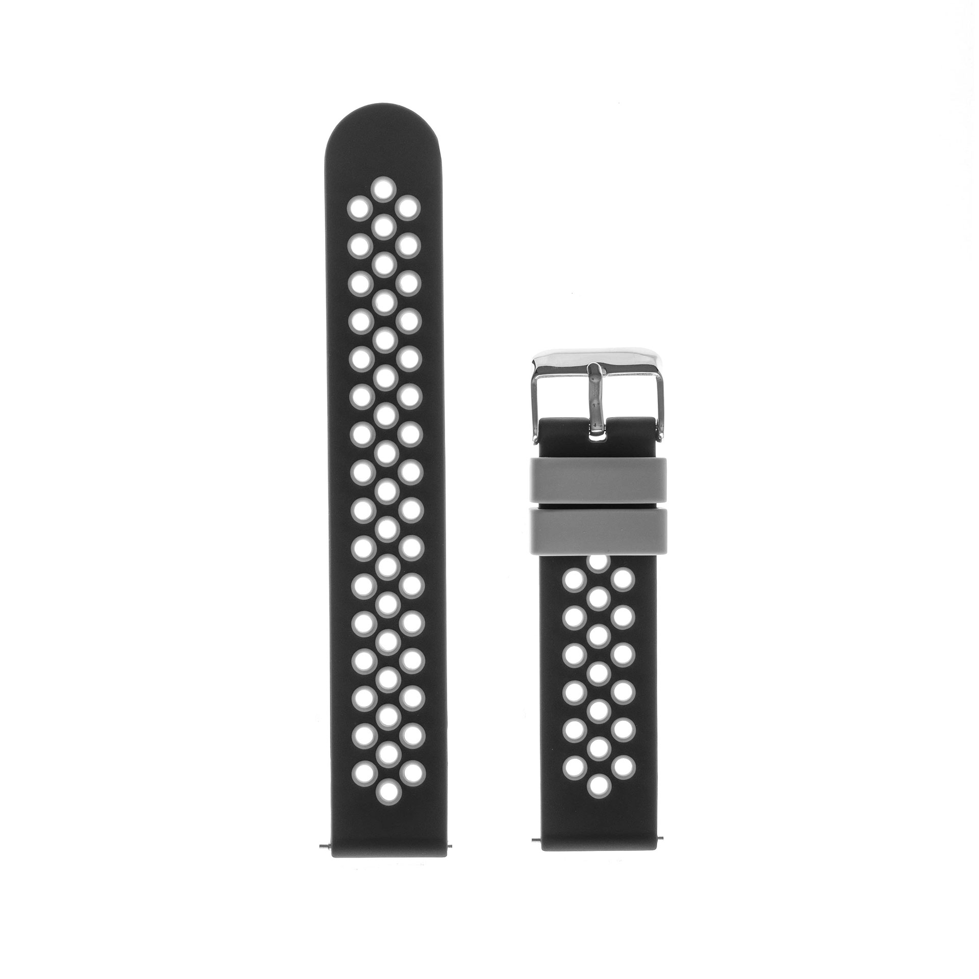 Épique Silicone Two-Tone Small Hole Watch Strap – Garmin Vivofit 1 & Vivofit 2 (Black and White)
