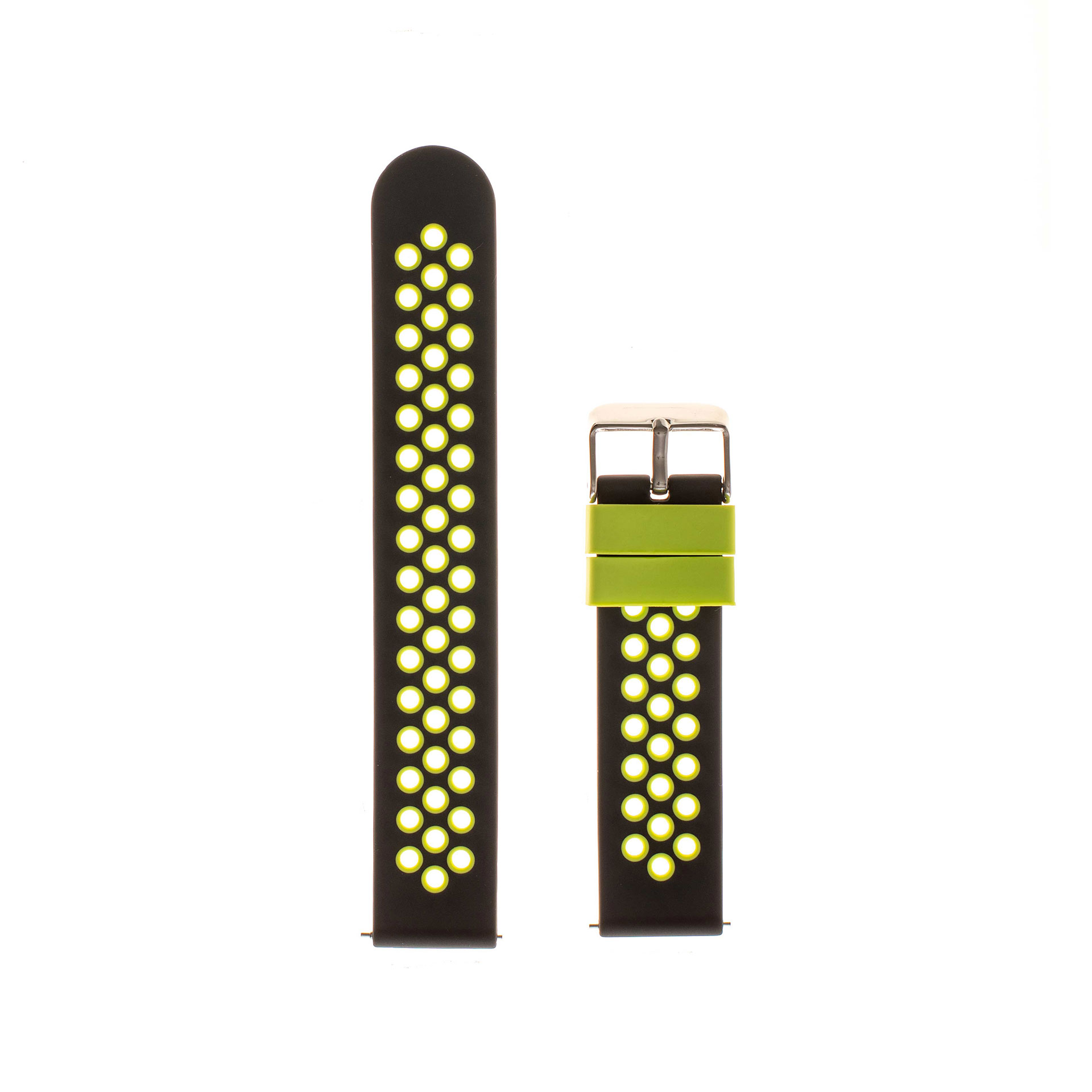 Épique Silicone Two-Tone Small Hole Watch Strap – Garmin Vivofit 1 & Vivofit 2 (Black and Lime Green)