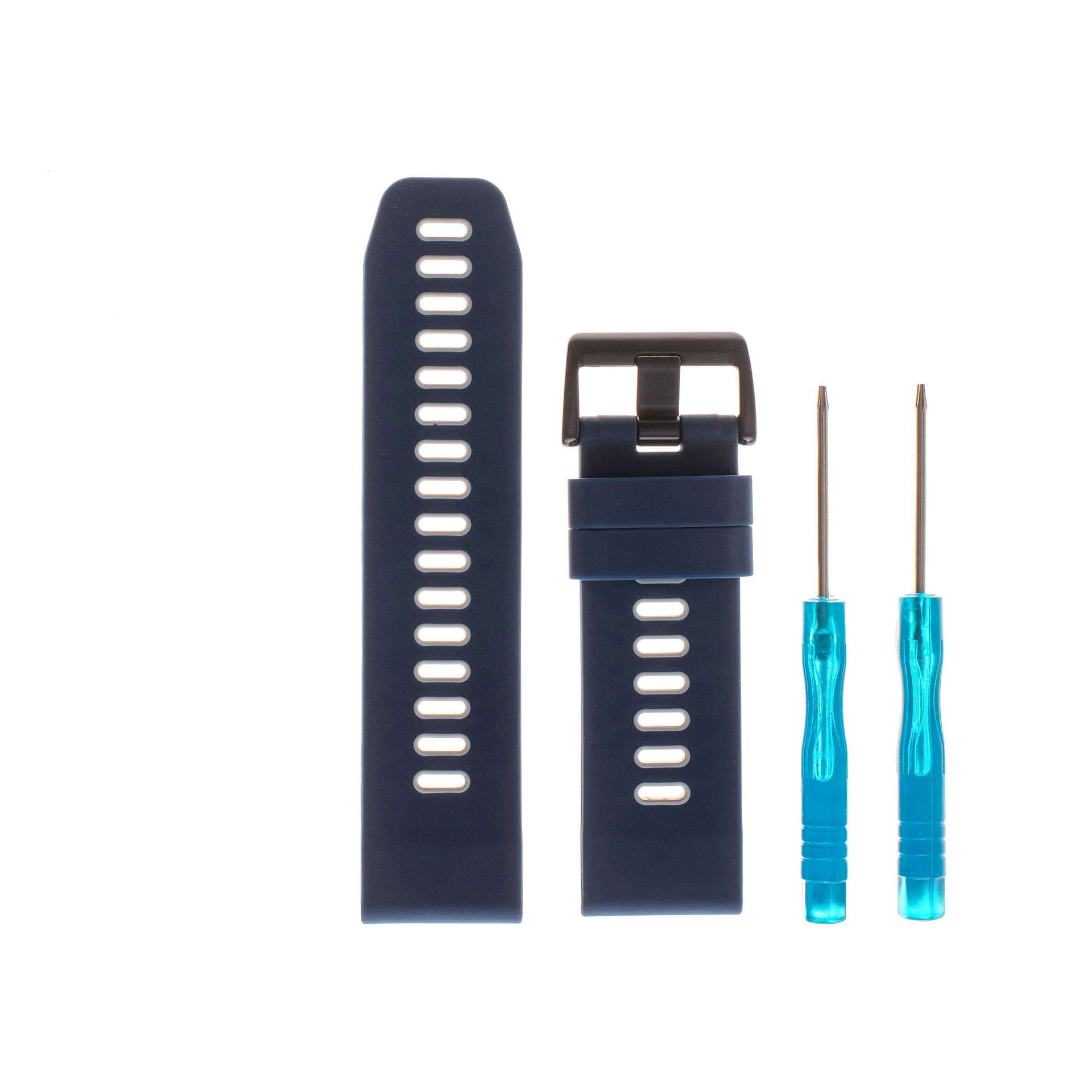 Épique Silicone Two-Tone Large Hole Watch Strap – Garmin Fenix 6X (Navy and Grey)