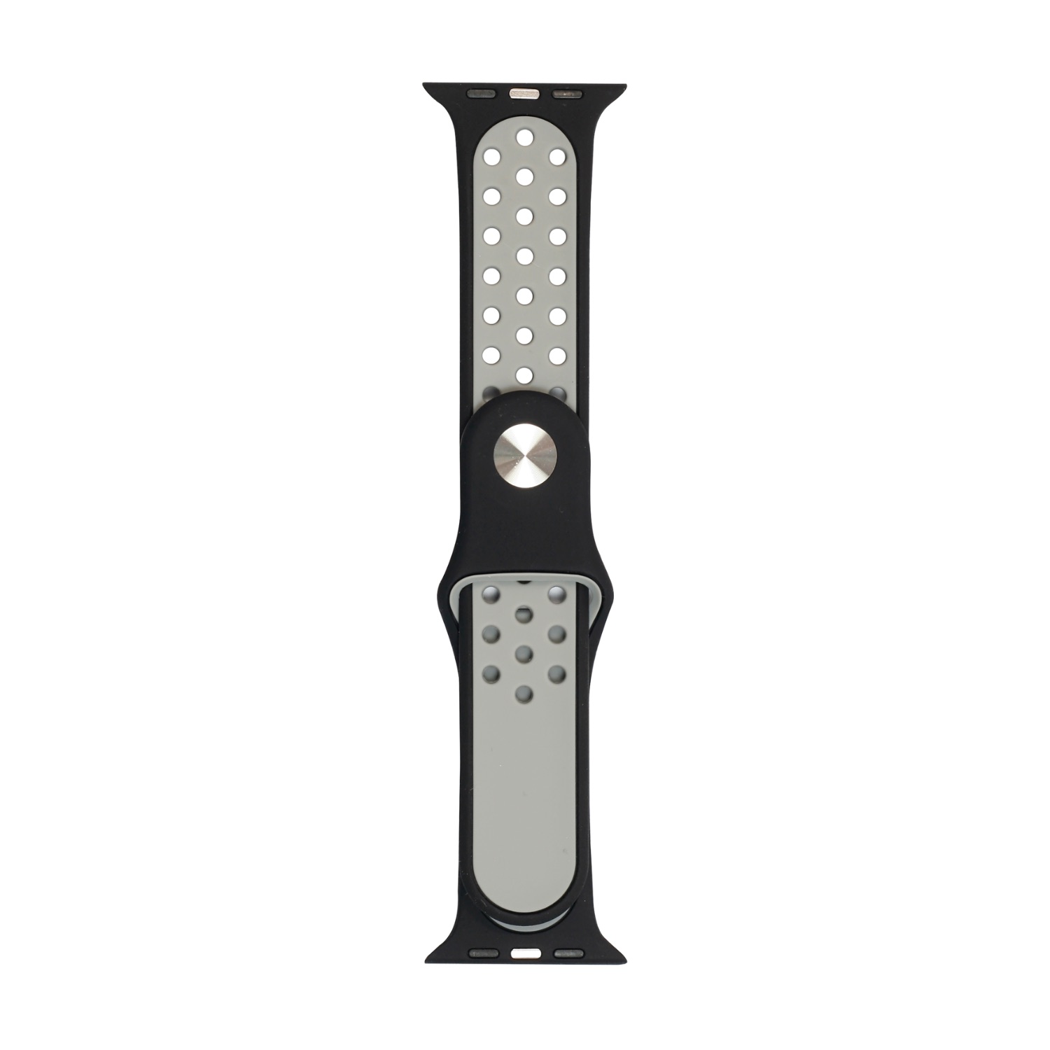 Body Glove Silicone Watch Strap - Apple Watch Series 4 to 6 (44mm)/ Series SE and SE 3 (44mm)/ Series 7 to 9 (45mm)/ Series 10 to 11 (46mm)/ Series Ultra, Ultra 2 and 3 (49mm) (Black and Grey) - Image 4