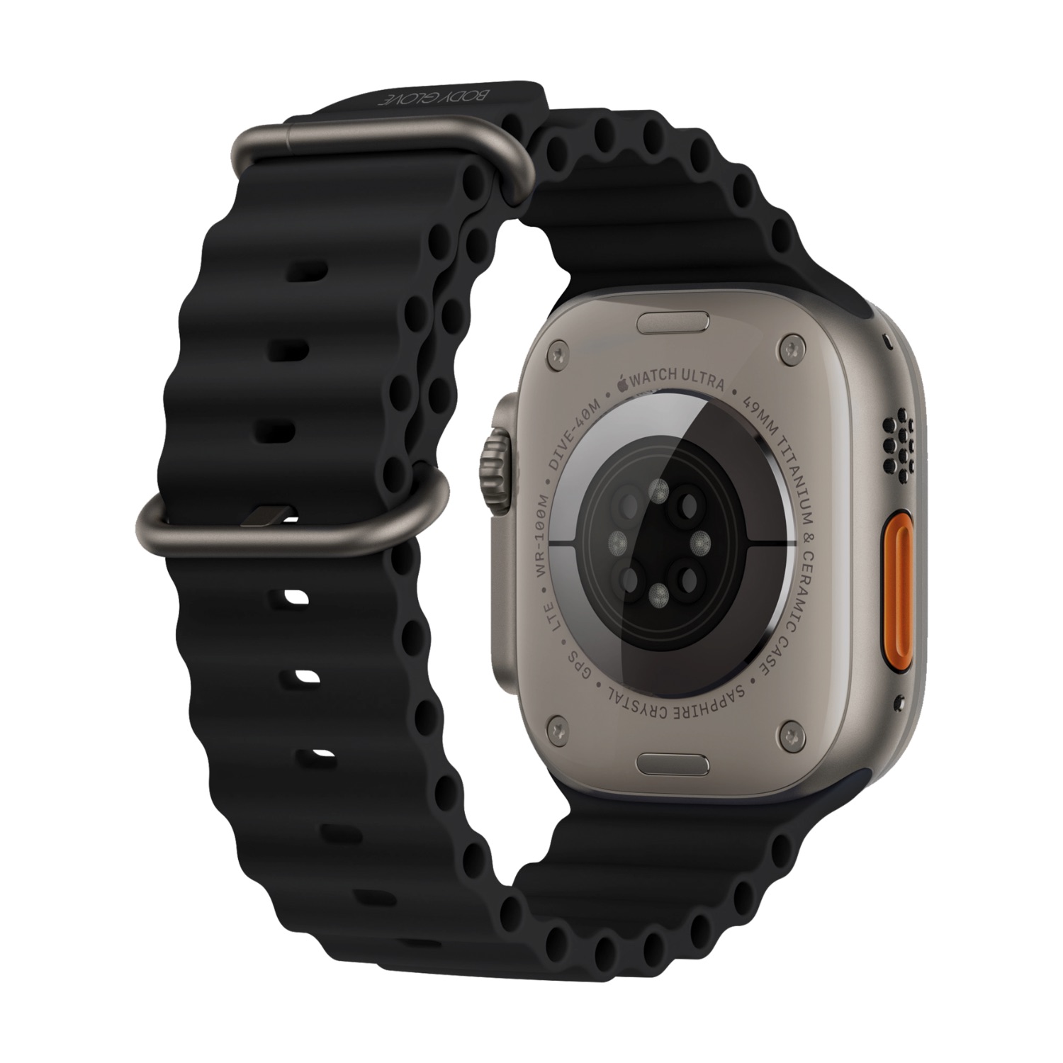 Body Glove Strike Watch Strap - Apple Watch Series 4 to 6 (44mm)/ Series SE and SE 3 (44mm)/ Series 7 to 9 (45mm)/ Series 10 to 11 (46mm)/ Series Ultra, Ultra 2 and 3 (49mm) (Black) - Image 2