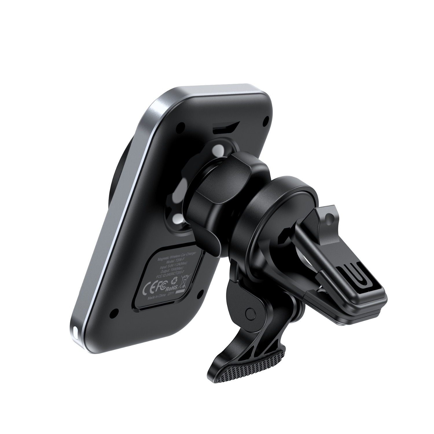 Choetech 15W Magnetic Wireless Charging Car Charger (Black) - Image 2