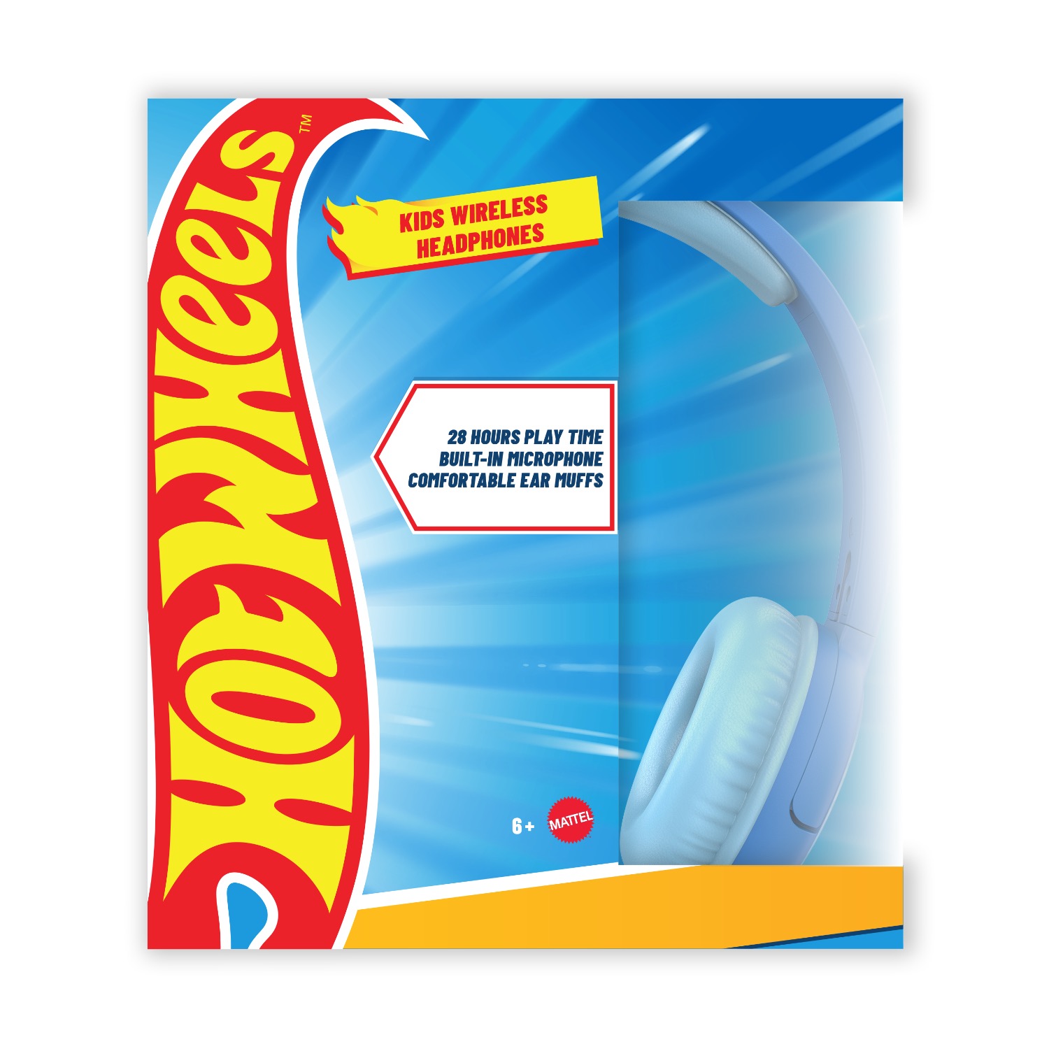 Hot Wheels Kids Wireless Headphones (Blue) - Image 5