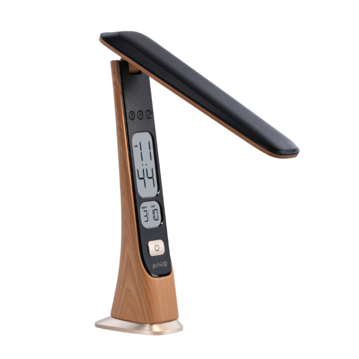 Snüg LED Desk Lamp with Clock (Wood) - Image 2