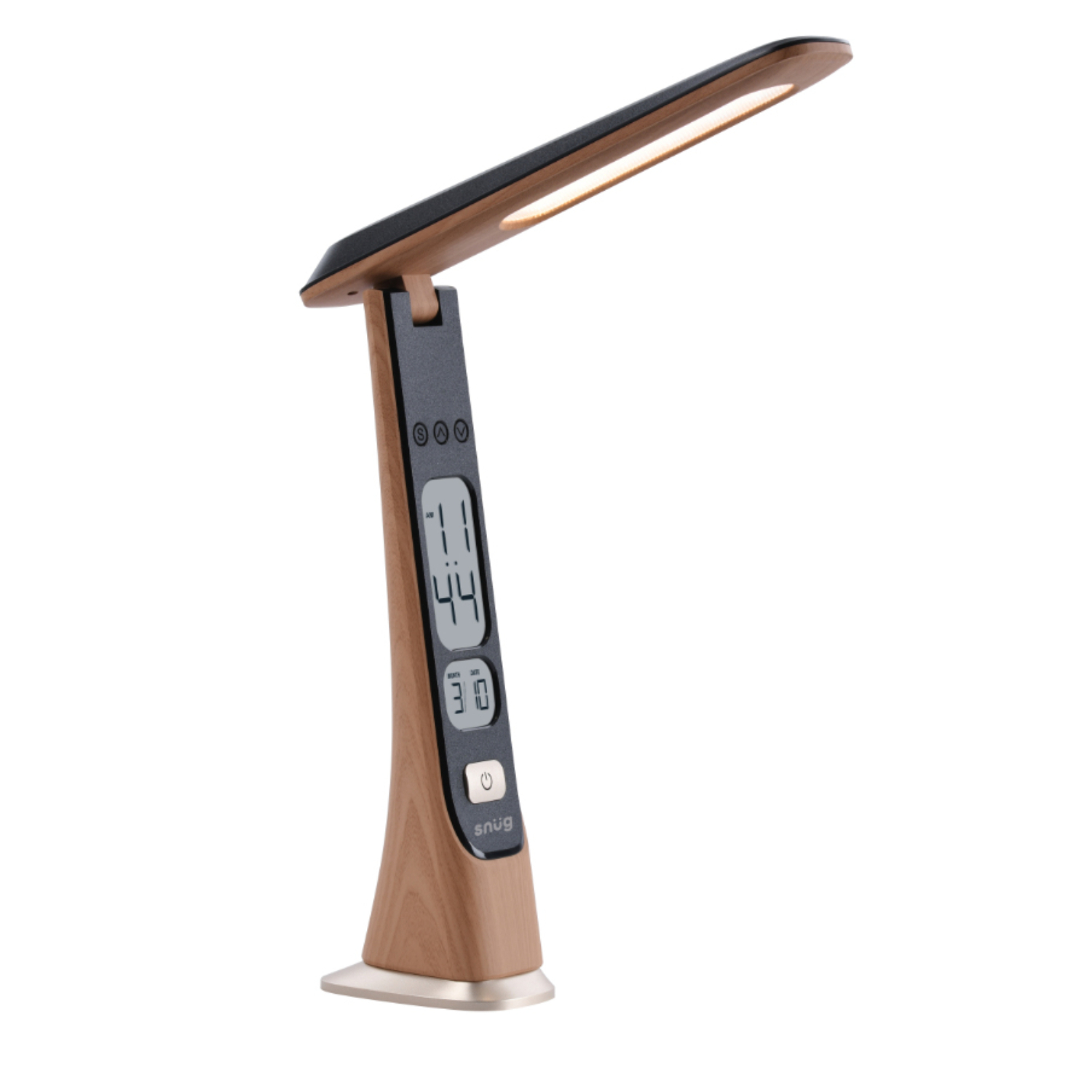 Snüg LED Desk Lamp with Clock (Wood) - Image 3