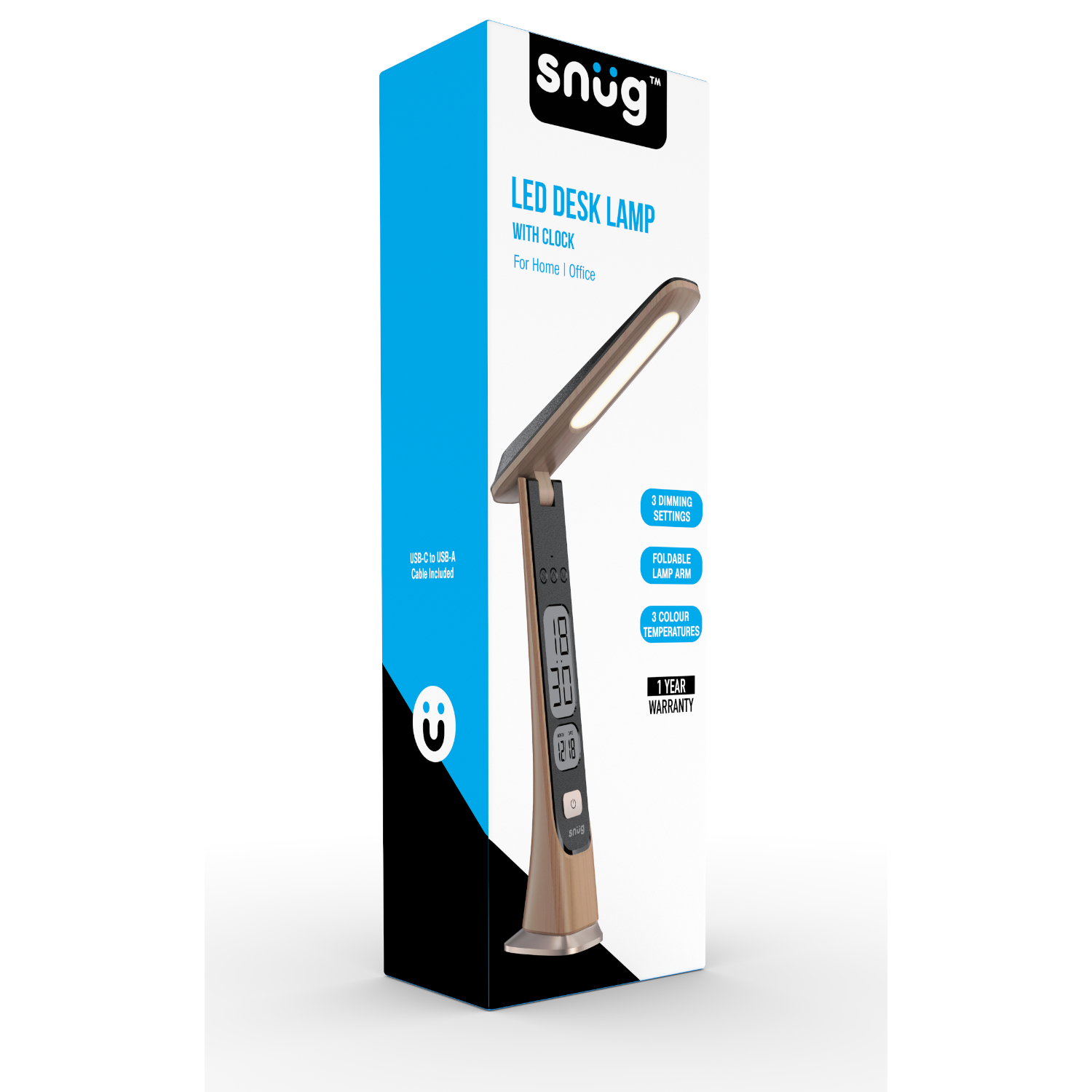 Snüg LED Desk Lamp with Clock (Wood) - Image 8