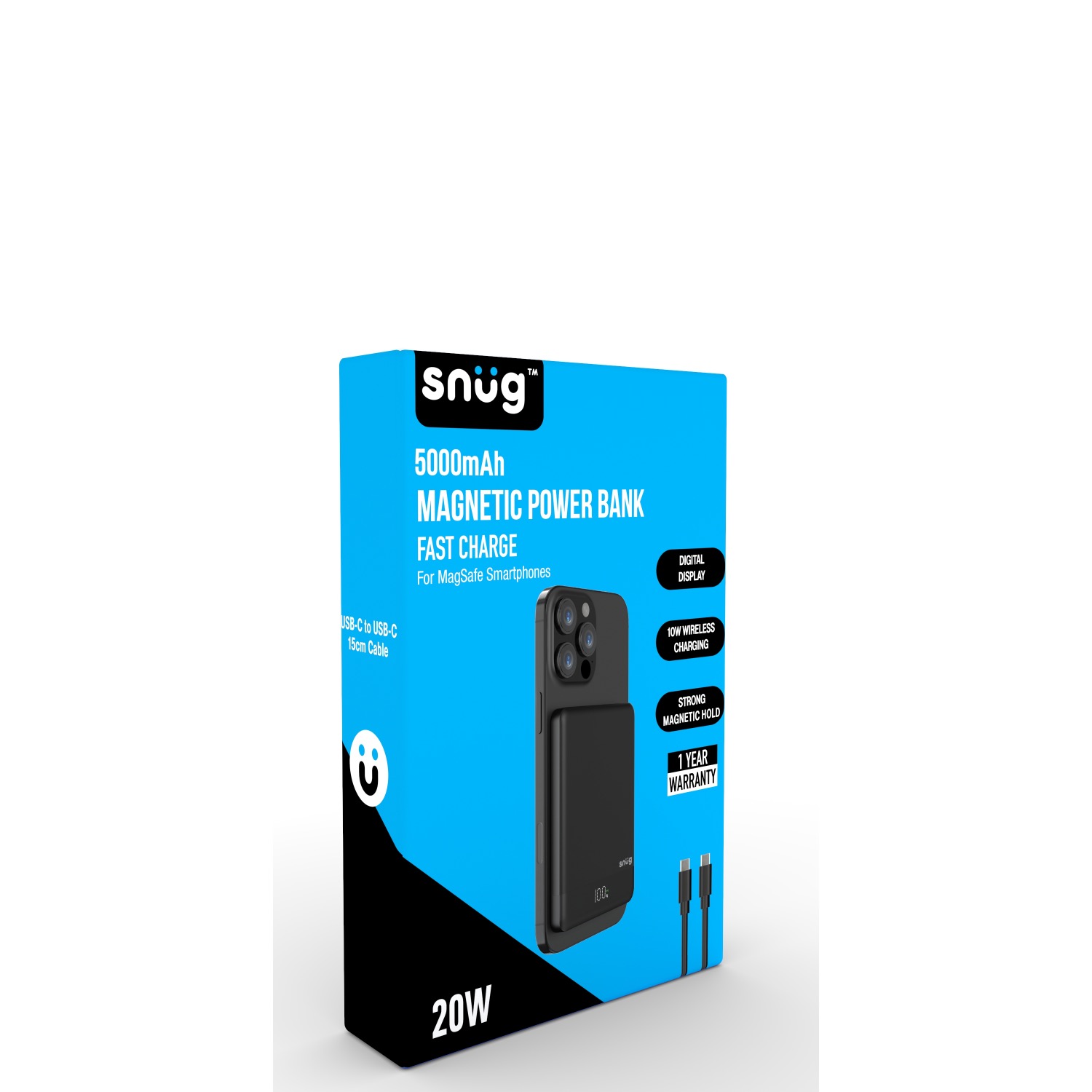 Snüg 5 000mAh Magnetic Wireless Powerbank - (Black) - Image 8