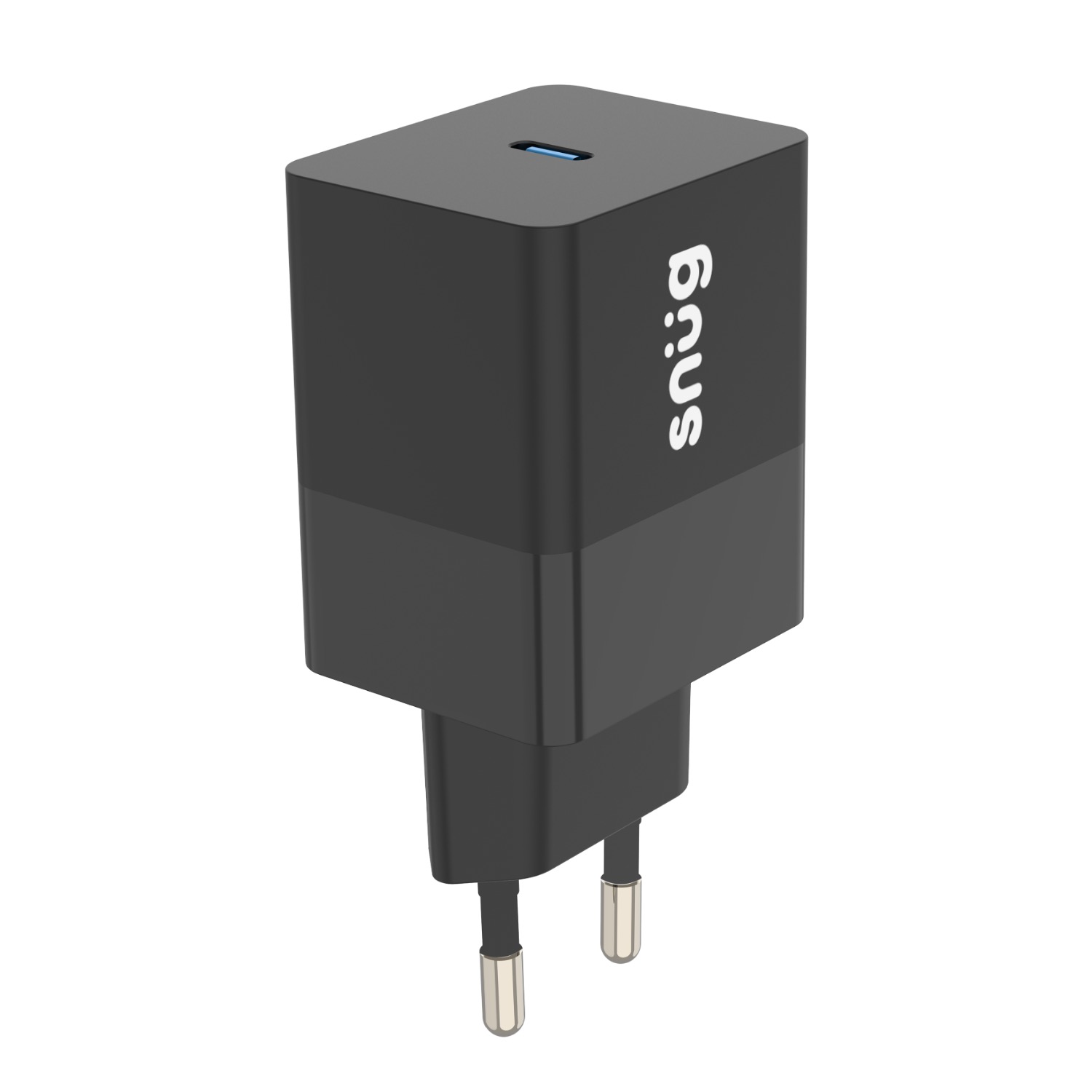 Snüg 45W Single Type C Port PD and GaN Ultra Fast Charging Wall Charger plus 1.2m Type C to Type C Cable (Black)