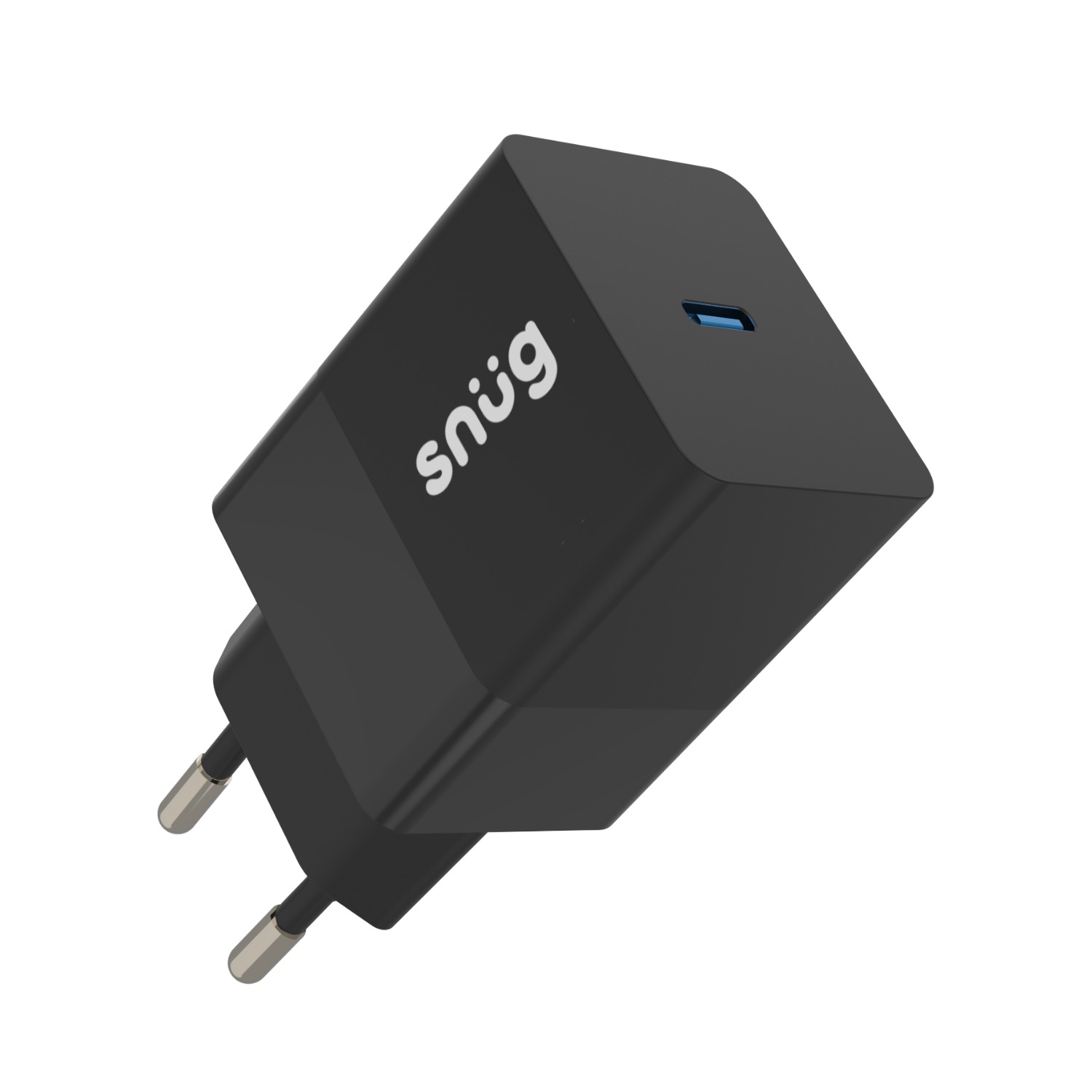 Snüg 45W Single Type C Port PD and GaN Ultra Fast Charging Wall Charger plus 1.2m Type C to Type C Cable (Black) - Image 2