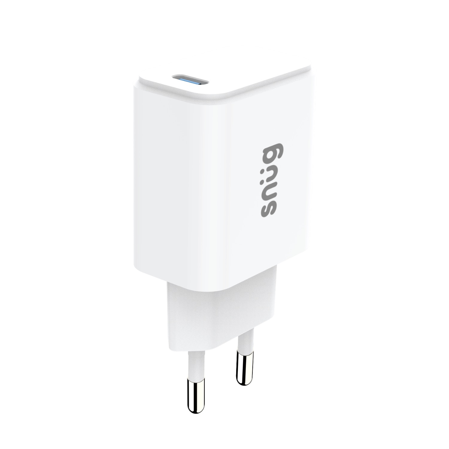 Snüg Mini 25W Single Type C Port PD and GaN Ultra Fast Charging Wall Charger (White)
