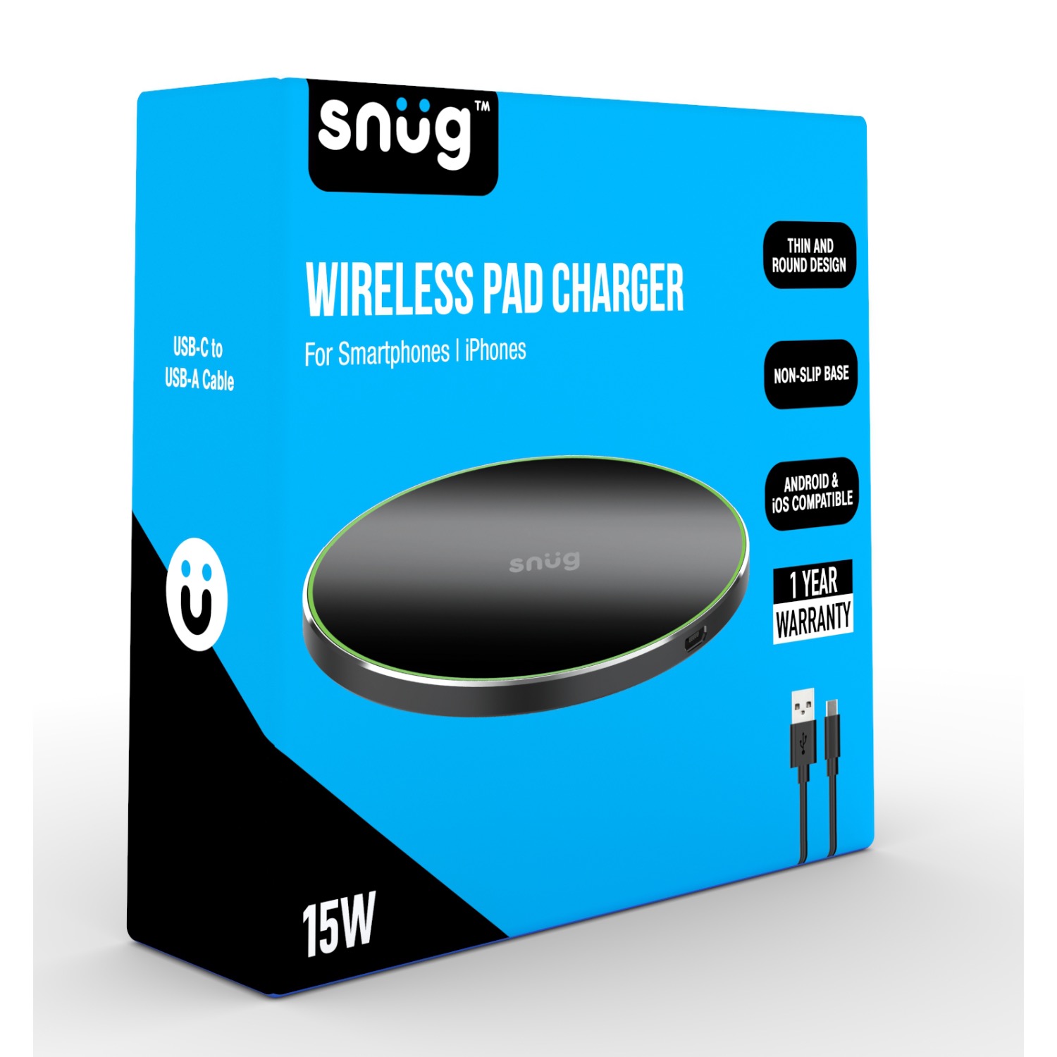 Snüg 15W Wireless Charging Plate (Black) - Image 9