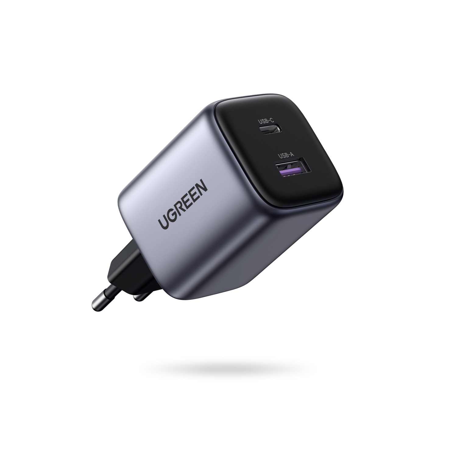 UGREEN Nexode 30W Dual Port (1 USB and 1 Type C) PD and GaN Ultra Fast Charging Wall Charger (Grey and Black) - Image 2