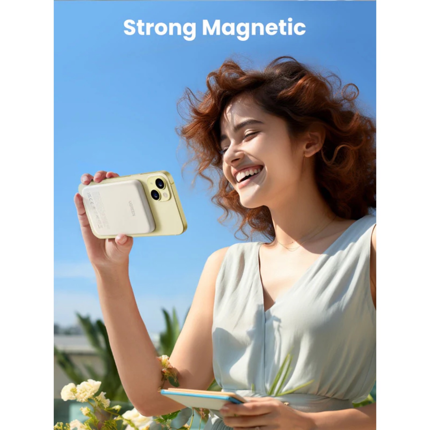 UGREEN 5 000mAh Single Type C Port Magnetic Wireless Powerbank (White) - Image 6